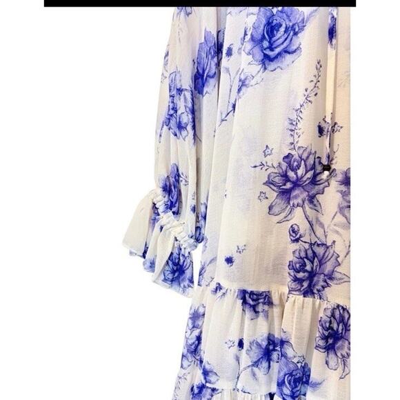 Free People Feeling Groovy Dress in Vintage Ivory & Blue Size Small - Picture 5 of 11